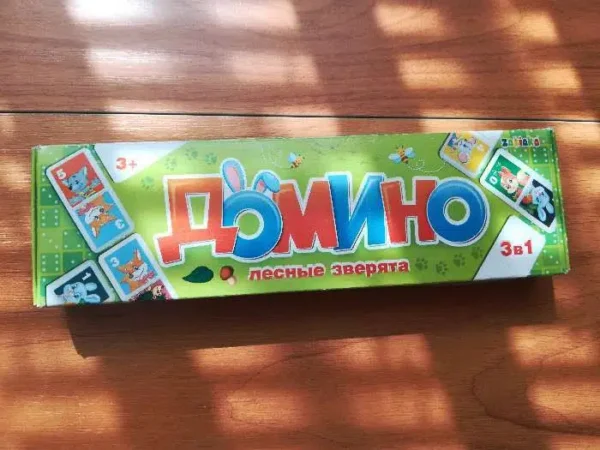 Домино «Лесные зверята», пластик