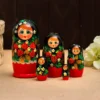 Матрешка «Земляничка», красное платье, 5 кукольная, 15 см