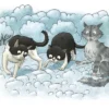 Ольга Лукас: Кошки идут по снегу
