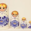 Матрешка Гжель белая 5 кукольная