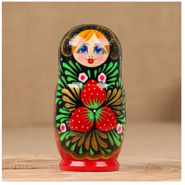 Матрешка Света, черное платье, 5-кукольная, 11 см