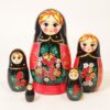 Матрешка Незабудка черный платок 5 кукольная