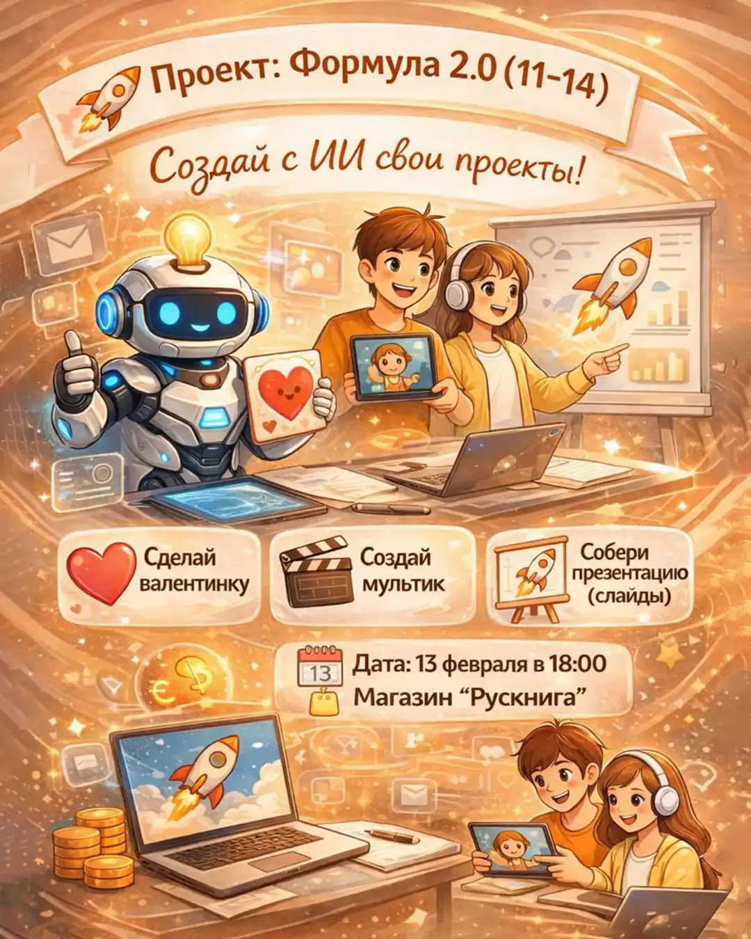 13 февраля - проект формула 2.0 ❤️ нейросети для детей 11-14 лет